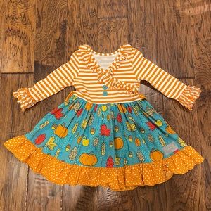 Eleanor Rose Pumpkin\Leaves Miley Dress